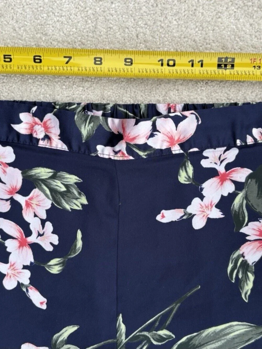 Victorias Secret Navy Pink Floral Lounge Pants With Contrasting White Side Band